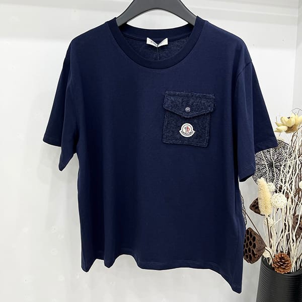 高品質モンクレール ロゴ パッチポケット Tシャツ パロディ 2色 mor83514